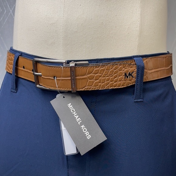 Michael Kors Reversible Embossed Leather Belt - Picture 2 of 10